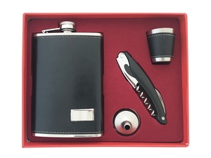 Products: Men's Hip flask Knife Gift Set - Sunset Surf & Turf