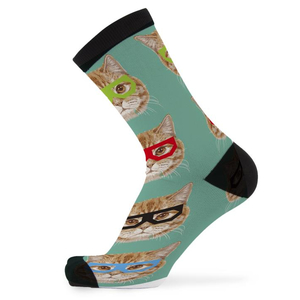 Products: Masked Cats Bamboo Socks - Sunset Surf & Turf