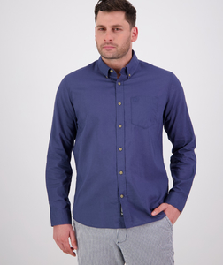 Swanndri Ward Men's LS Shirt-Indigo - Sunset Surf & Turf