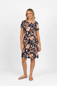 Vassalli Print LW Fitted Dress-Freya - Sunset Surf & Turf