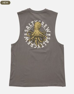 Salty Crew Tentacles Muscle Tank-Charcoal - Sunset Surf & Turf