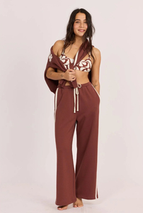 Sisstr Cabana Fleece Trackpant-Espresso Brown - Sunset Surf & Turf