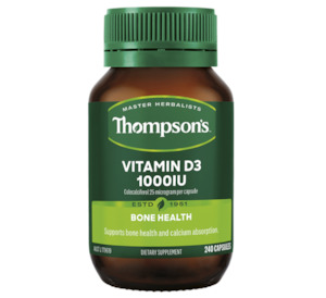 Thompsons: Thompson‘s Vitamin D3 1000iu 240 Capsules (2026.03)