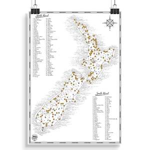 Sunshinz Giftware: O'Brien Collection- NZ Classic Scratch Map-A2