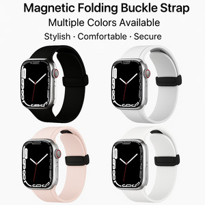 Smart Watch Accessory: Folding Buckle Magnetic Strap for Apple Watch 42/44/45/49MM