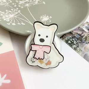 Phone Case: Cartoon Animal Printing Acrylic Magnetic Holder for Mobile Phone Bracket Folding Portable Desktop Phone Holder-Dog6