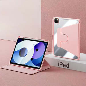 Ipad Case: IPAD 10th/11th A16 10.9 inch CLEAR BACK ROATATING FLIP CASE with pen holder