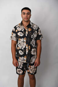 Twinsets: Gold Hydrangea Short Sleeve Shirt