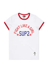 'Fight like a Girl' Womens cut contrast Tee