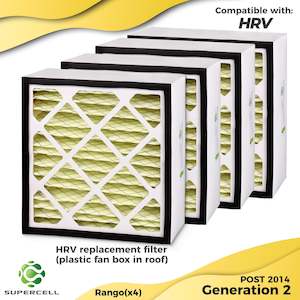 HRV RANGO 4 x FILTERS (Plastic Fan Box) Generation 2 F8 compatible