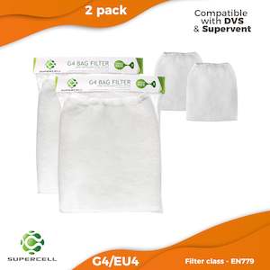 DVS ventilation bag filter x2 G4 Compatible by Supercell  (2 pack)