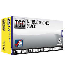TGC Black Nitrile Disposable Gloves