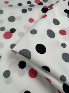 Fabric Printed Sateen: Cotton Sateen - Bordered Bubbles - 145cm