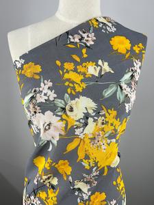 Fabric Textured Chiffon: Textured Chiffon - Botanical - 150cm