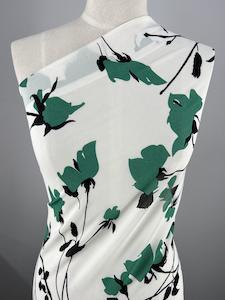 Fabric Textured Chiffon: Textured Chiffon - Viridis Silhouette - 150cm