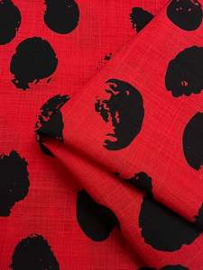 Bamboo Rayon - Stamp High Risk Red - 145cm