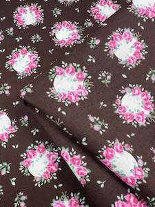Printed Cotton - Chocolate Bouquet - 112cm