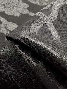 Designer Velour: Burnout Velvet - Noir - 130cm