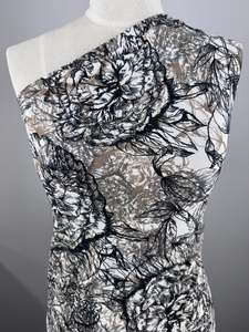 Designer Printed Lycra - Ink Tangle - 150cm