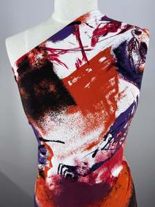 Artist Archive: Designer Printed Lycra - Crimson Mist - 150cm