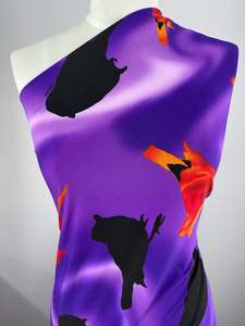 Artist Archive: Designer Printed Lycra - Flaming Birds - 150cm