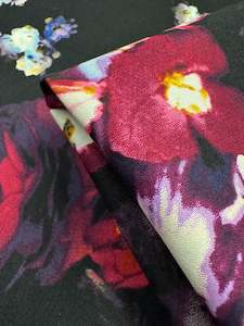 Fabric Printed Sateen: Cotton Sateen - Arrangement - 125cm