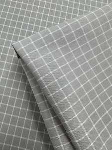 Linen Blend: Linen Rayon Grid - Grey - 145cm