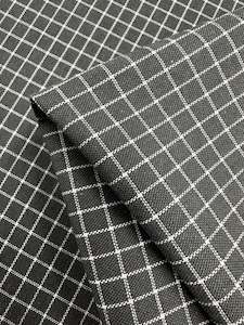 Linen Rayon Grid - Charcoal - 145cm