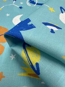 Printed Linen Blend: Printed Linen - Dino Space - 145cm
