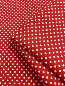 Gingham Cotton: Cotton Dots Mini - Red - 112cm
