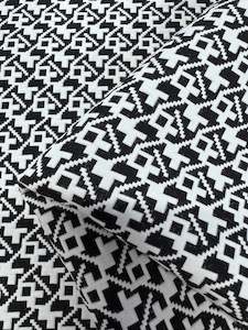 Designer Polyester: Designer - Brushstrokes - Black & White - 148cm