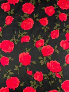 Lightweight Cotton Sateen - Red Roses