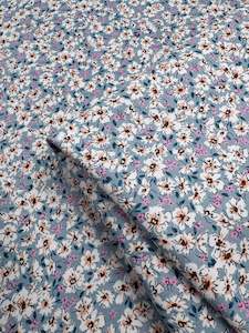 Fabric Printed Sateen: Cotton Sateen - Bluebell Meadows - 150cm
