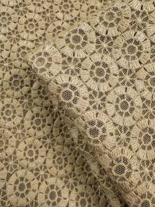 Designer Lace: Embroidery on Tulle - Sahara Edge - 90cm