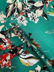 Viscose Fabric: Printed Crepe Viscose - Tropic Bloom - 140cm