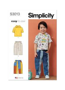 Sewing Patterns: Pattern - Simplicity - S3013 - Toddlers’ Hooded T-Shirt and Jeans