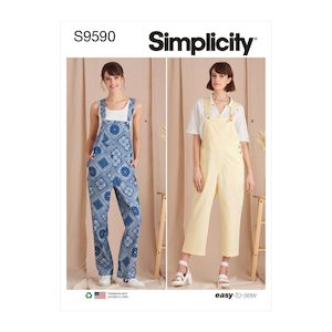 Sewing Patterns: Pattern - Simplicity - S9590 - Misses Overalls