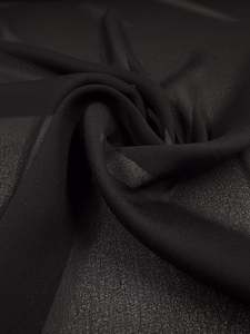 Plain Georgette - Black - 114cm