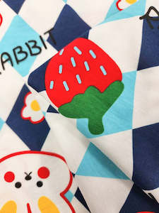 Printed Jersey: Printed Jersey - Strawbunny - 160cm