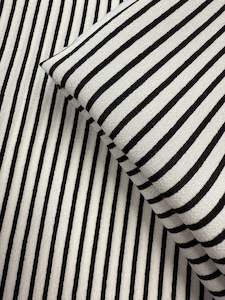 Printed Crepe Viscose - Monochrome Pinstripe - 130cm