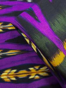 Printed Viscose: Printed Crepe Viscose - Regal Ikat - 145cm