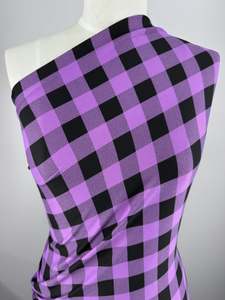 Clearance: Printed Lycra - Lilac & Black - 170cm