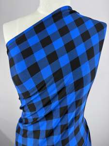 Clearance: Printed Lycra - Blue & Black - 170cm