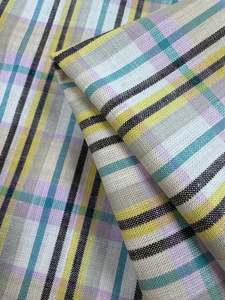 Linen Blend: Linen Blend - Soft Pastel Check - 112cm