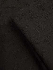 Embroidered Cotton - Black - 140cm
