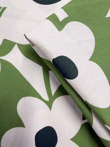 Cotton: Printed Cotton - Olive Abstract  - 150cm