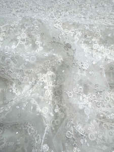 Designer Deadstock Fabric: Bridal - Sparkle Net - 150cm