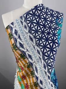 Viscose Fabric: Viscose Knit - Geo Ikat - 140cm