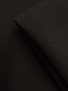 Wool Fabric: Barathea Weave Block Fused Wool Suiting - Black - 148cm