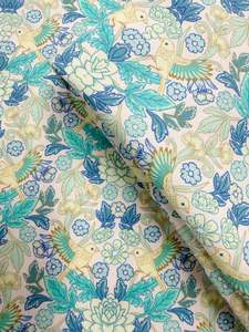 Cotton: Printed Cotton - Teal Meadow - 150cm